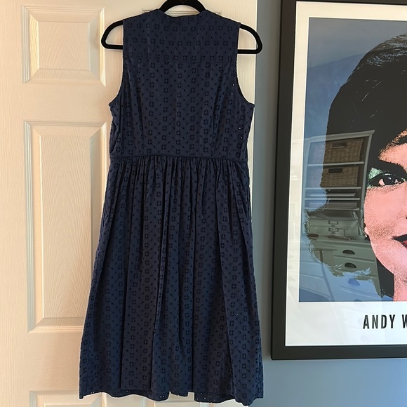J. Crew Navy Eyelet Sleeveless Dress - Picture 5 of 7